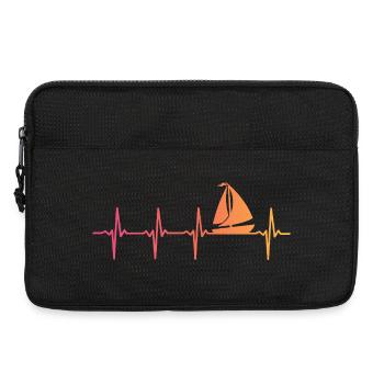 Sunset Sailing Boat Heartbeat Sail - Laptoptasche 13" - Schwarz - Vorne
