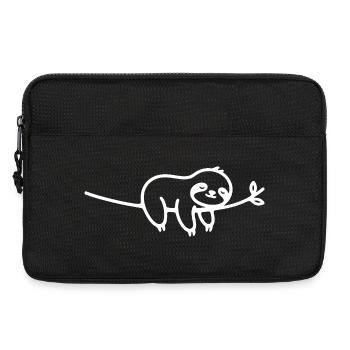 Schlafendes Faultier auf Ast Tiermotiv - Laptoptasche 13" - Schwarz - Vorne