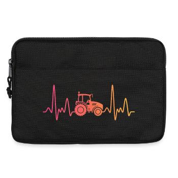 Tractor sunset heartbeat farmer - Laptop bag 13" - black - Front