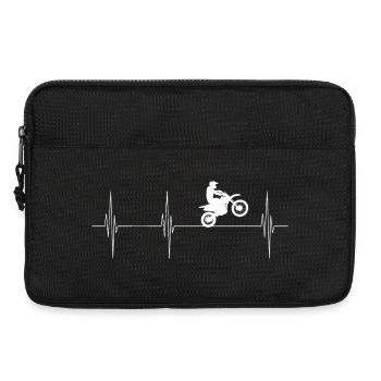 Heartbeat Motocross Motorcycle - Laptop bag 13" - black - Front