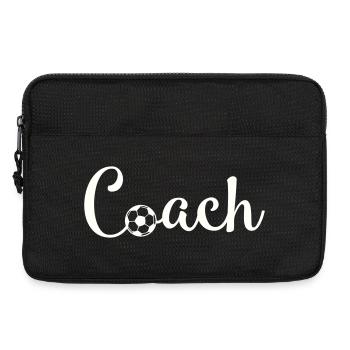 Coach Football Font Logo - Laptop bag 13" - black - Front