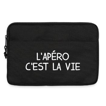 L Apero C Est La Vie T-Shirt Cadeau Humour - Sacoche pour ordinateur portable 13 pouces - noir - Devant