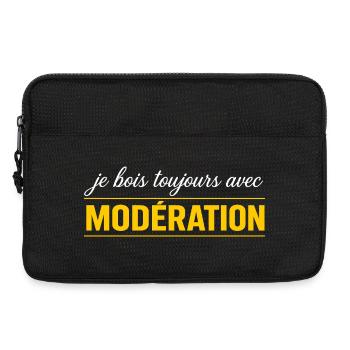 Je Bois Toujours Avec MODÉRATION - Sacoche pour ordinateur portable 13 pouces - noir - Devant