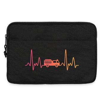 camion de pompier sunset battement de coeur pompie - Sacoche pour ordinateur portable 13 pouces - noir - Devant