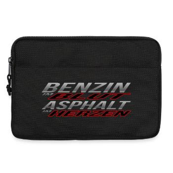 Benzin im Blut, Asphalt im Herzen - Laptoptasche 13" - Schwarz - Vorne