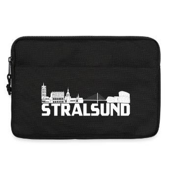 Hansestadt Stralsund Silhouette Skyline Ozeaneum W - Laptoptasche 13" - Schwarz - Vorne