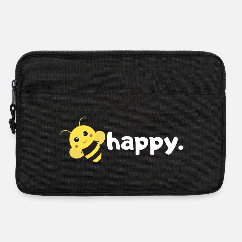 Biene glücklich. Sei glücklich. |lustiges Wortspiel-Bienendesign| - Laptoptasche 13" - Schwarz