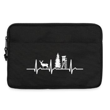 Courbe ECG - courbe cardiaque - pouls - chasse - chasseur - Sacoche pour ordinateur portable 13 pouces - noir - Devant