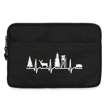 Courbe ECG - courbe cardiaque - siège haut - chasseur - chasse - Sacoche pour ordinateur portable 13 pouces - noir - Devant