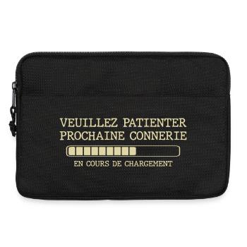 Veuillez patienter prochaine connerie - Sacoche pour ordinateur portable 13 pouces - noir - Devant