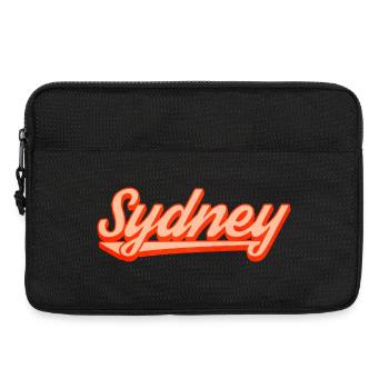 Sydney Retro Script Logo - Laptop bag 13" - black - Front