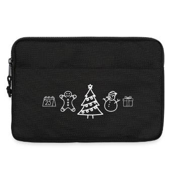 Griffonnages de Noël dessinés à la main - Sacoche pour ordinateur portable 13 pouces - noir - Devant