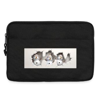 3D-Schneemann - Laptoptasche 13" - Schwarz - Vorne