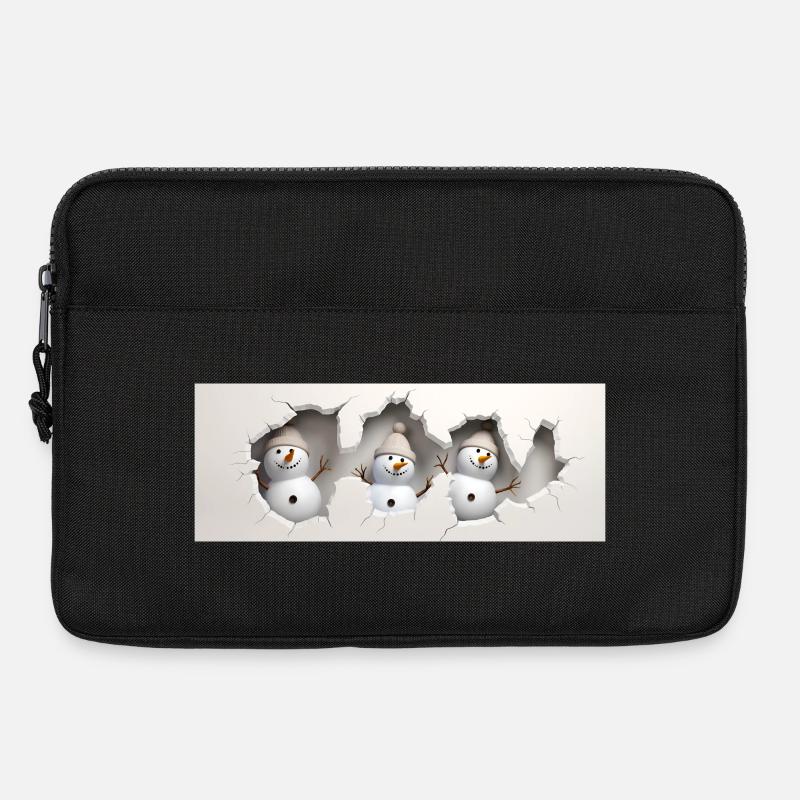 3D-Schneemann - Laptoptasche 13" - Schwarz