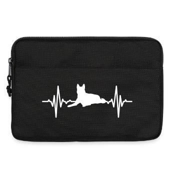 Hund Herzschlag - Laptoptasche 13" - Schwarz - Vorne