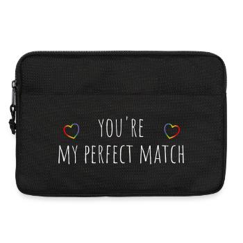 you re my perfect match regenbogen black shirt - Laptoptasche 13" - Schwarz - Vorne