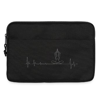Line Art Lotus: Atempuls - Laptoptasche 13" - Schwarz - Vorne