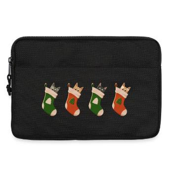 Chats en bottes pour Noël - Sacoche pour ordinateur portable 13 pouces - noir - Devant