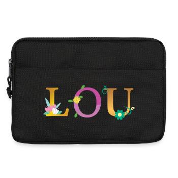 Nom LOU Orné de fleurs - Sacoche pour ordinateur portable 13 pouces - noir - Devant