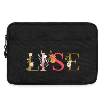 LISE name decorated with flowers - Laptop bag 13" - black - Front