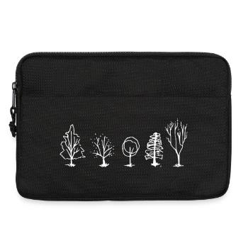 Five Tree Lineart Forest - Laptop bag 13" - black - Front