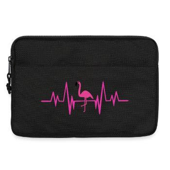 Battement de cœur des flamants roses - Sacoche pour ordinateur portable 13 pouces - noir - Devant
