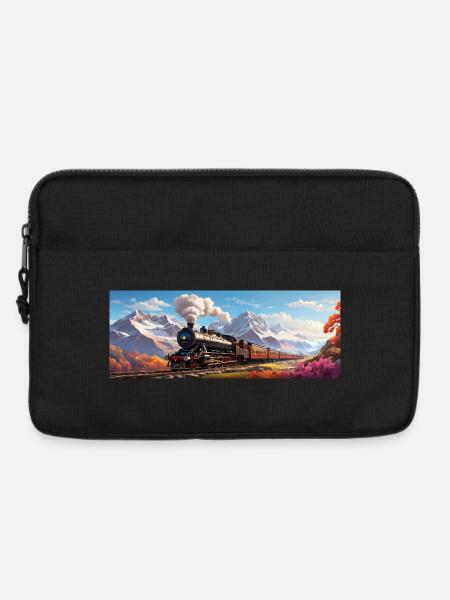 Nostalgic Railway Train with Steam Locomotive - Laptop bag 13" - black