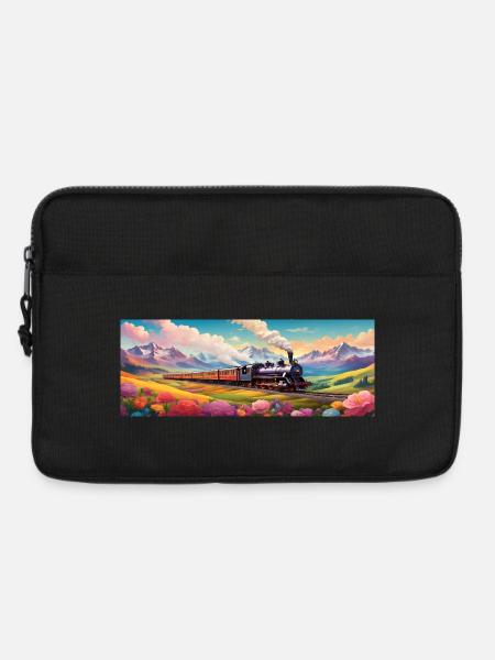 Nostalgic Railway Train with Steam Locomotive - Laptop bag 13" - black