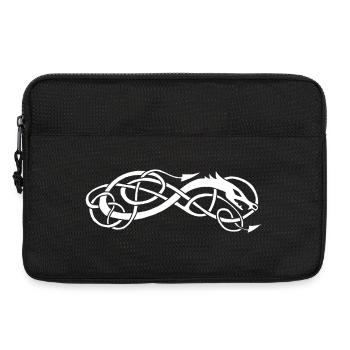 Weiße keltische Schlange - Laptoptasche 13" - Schwarz - Vorne