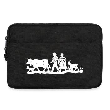 Alpaufzug_1_white - Laptoptasche 13" - Schwarz - Vorne