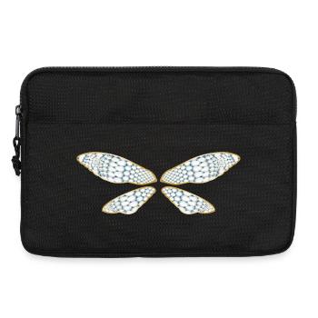 Zarte Zikadenflügel mit goldfarbenen Rand - Laptoptasche 13" - Schwarz - Vorne