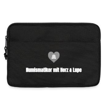 Numismate avec cœur et loupe - Sacoche pour ordinateur portable 13 pouces - noir - Devant