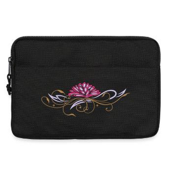 Lotus en filigrane avec ornements - Sacoche pour ordinateur portable 13 pouces - noir - Devant