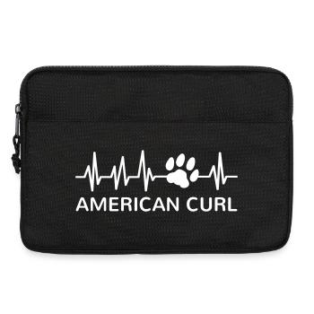 American Curl Cat Heartbeat Paw Print - Laptop bag 13" - black - Front