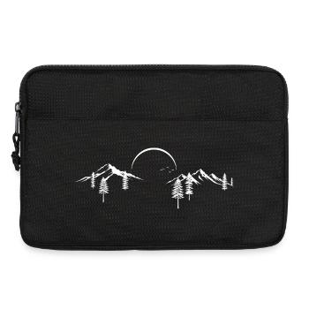 Mondbeschienene Bergwald-Silhouette - Laptoptasche 13" - Schwarz - Vorne