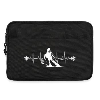 Skifahrer Silhouette Winter Minimalistisch - Laptoptasche 13" - Schwarz - Vorne