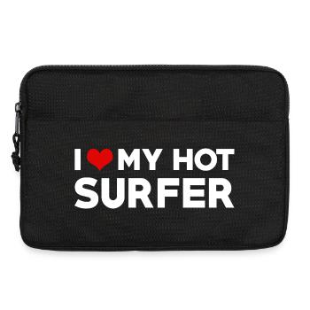 J’aime mon surfeur chaud Mari Femme Petit ami - Sacoche pour ordinateur portable 13 pouces - noir - Devant