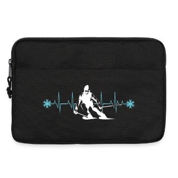 Skifahrer Silhouette Winter Minimalistisch - Laptoptasche 13" - Schwarz - Vorne