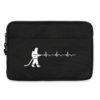 Pompier, pompier, pompier, ECG Battement de cœur - Sacoche pour ordinateur portable 13 pouces - noir - Devant