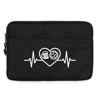 Cœur Handball Bière - Sacoche pour ordinateur portable 13 pouces - noir - Devant