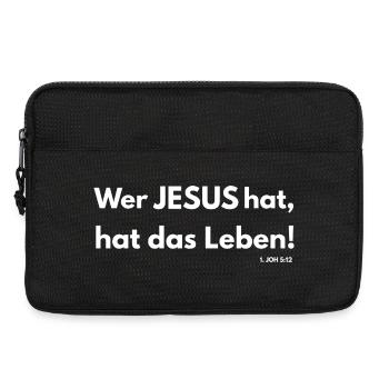 He who has Jesus has life 1 John 5:12 - Christian - Laptop bag 13" - black - Front