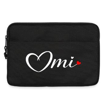 Police en forme de cœur OmI avec accent rouge - Sacoche pour ordinateur portable 13 pouces - noir - Devant