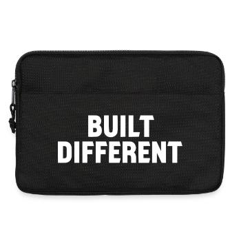Built Different Bold Typo Logo - Laptop bag 13" - black - Front