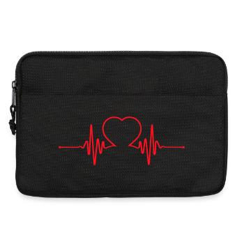 Conception de la ligne de cœur Heartbeat - Sacoche pour ordinateur portable 13 pouces - noir - Devant