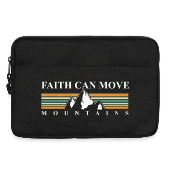 Glaube bewegt Berge – Retro Berglandschaft - Laptoptasche 13" - Schwarz - Vorne