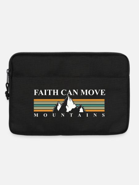 Glaube bewegt Berge – Retro Berglandschaft - Laptoptasche 13" - Schwarz