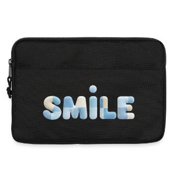 Stitch Patch Smile Lettering - Laptop bag 13" - black - Front
