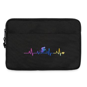 Herzschlag-Radfahrer Gradient - Laptoptasche 13" - Schwarz - Vorne