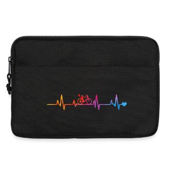 Lignes d’impulsion de vélo arc-en-ciel - Sacoche pour ordinateur portable 13 pouces - noir - Devant