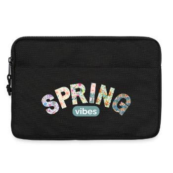 Flower Letters / Farbenfrohes Blumendesign - Laptoptasche 13" - Schwarz - Vorne